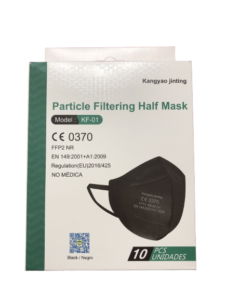 Máscaras Proteção FFP2 Preto 10uni